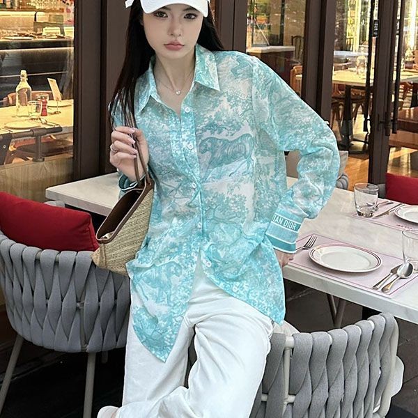 ディオール Toile de Jouy モチーフ ロングブラウス deo81962